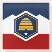 Glass coaster with new flag of Utah, USA Glasuntersetzer (Vorderseite)