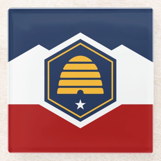 Glass coaster with new flag of Utah, USA Glasuntersetzer (Vorderseite)