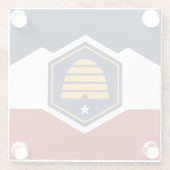 Glass coaster with new flag of Utah, USA Glasuntersetzer (Rückseite)