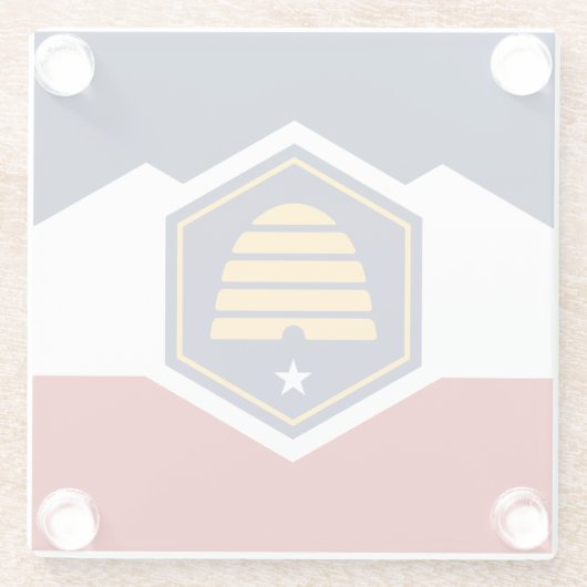 Glass coaster with new flag of Utah, USA Glasuntersetzer (Rückseite)