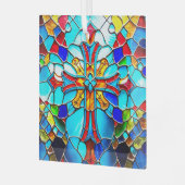 Glass Cross Lightcatcher Glass Ornament Aus Glas (Vorderseite links)