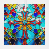 Glass Cross Lightcatcher Glass Ornament Aus Glas (Rückseite)