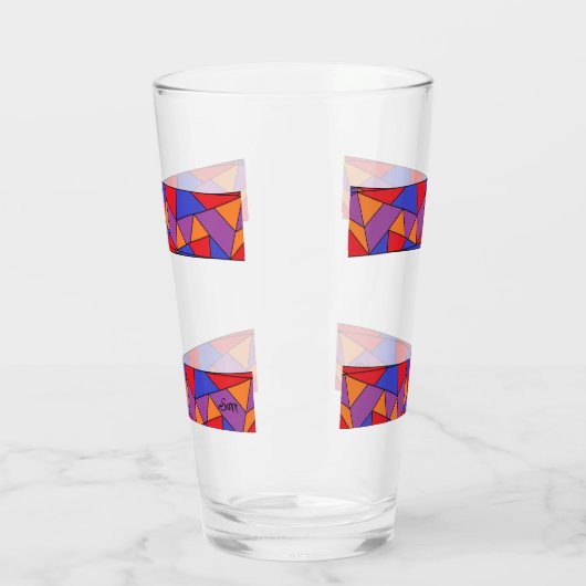 Glass Cup : Abstract Design Glas (Links)