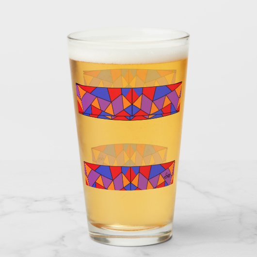 Glass Cup : Abstract Design Glas (Vorne (Gefüllt))