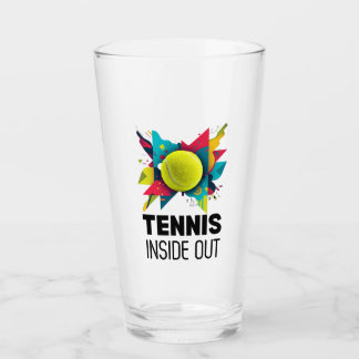 Glass Cup Abstract - Tennis Inside Out Glas