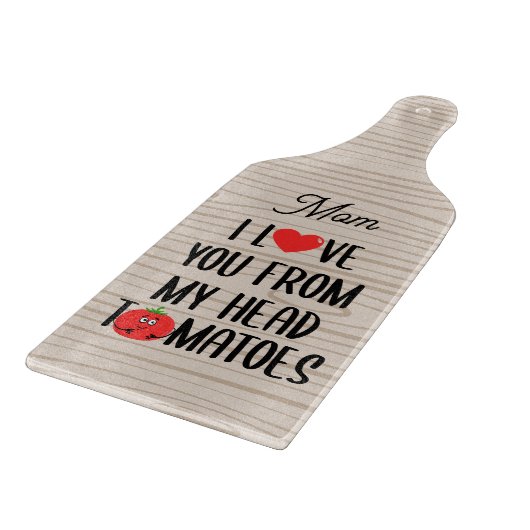 Glass Custom I Liebe Sie von meinem Kopf Tomaten Schneidebrett (Ecke)