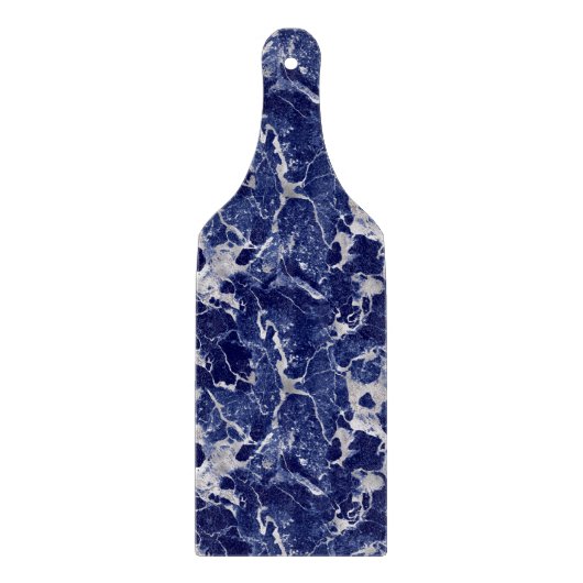 Glass Cutting Board - Blue & Silver Marble Pattern Schneidebrett (Vorderseite)