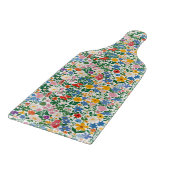 Glass Cutting Board - Happy Floral Flower Pattern. Schneidebrett (Ecke)