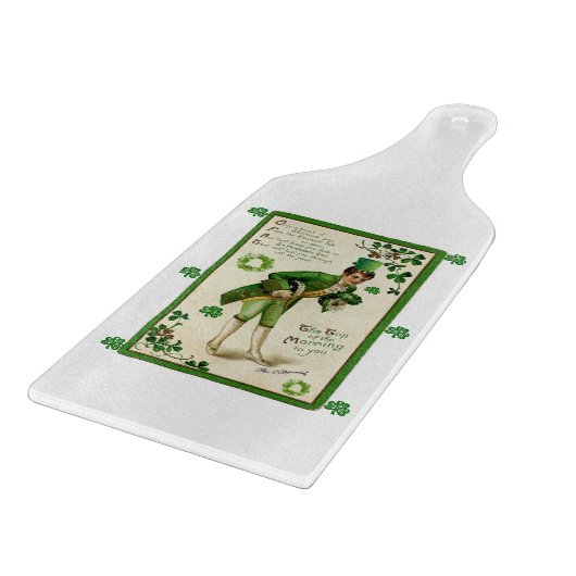 Glass Cutting Board Happy St. Patrick's Day Schneidebrett (Ecke)