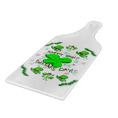 Glass Cutting Board Happy St. Patrick's Day Schneidebrett (Ecke)