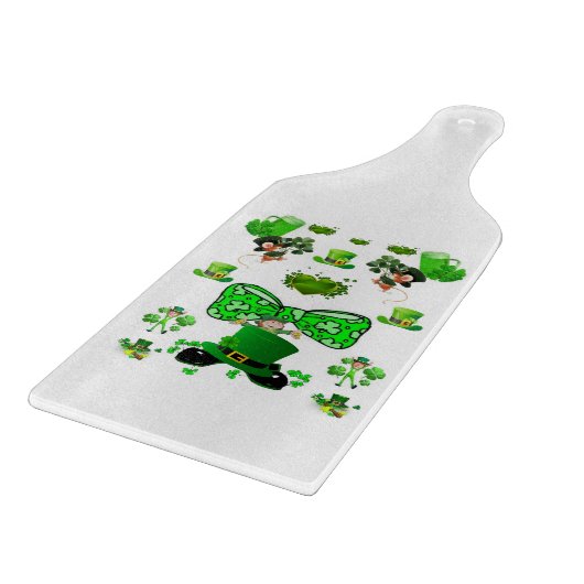 Glass Cutting Board Happy St. Patrick's Day Schneidebrett (Ecke)