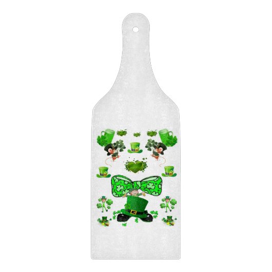 Glass Cutting Board Happy St. Patrick's Day Schneidebrett (Vorderseite)