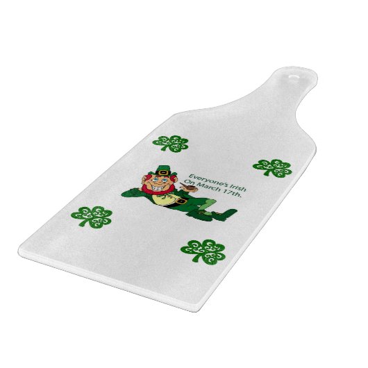 Glass Cutting Board Happy St. Patrick's Day Schneidebrett (Ecke)