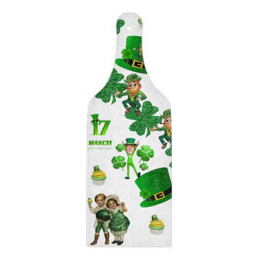 Glass Cutting Board Happy St. Patrick's Day Schneidebrett (Vorderseite)