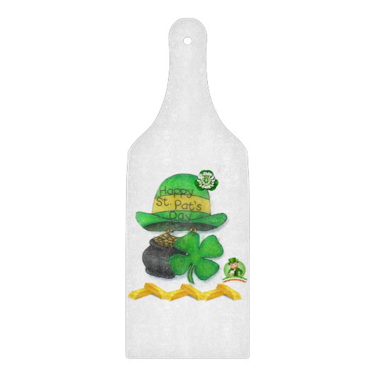 Glass Cutting Board Happy St. Patrick's Day Schneidebrett (Vorderseite)