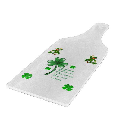 Glass Cutting Board Happy St. Patrick's Day Schneidebrett (Ecke)