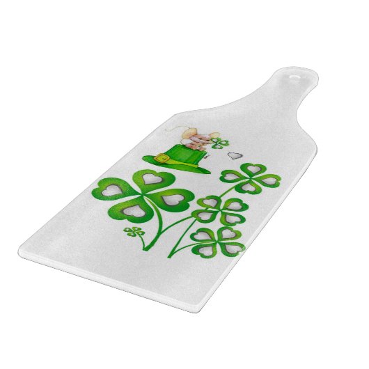 Glass Cutting Board Happy St. Patrick's Day Schneidebrett (Ecke)