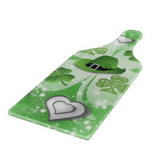 Glass Cutting Board Happy St. Patrick's Day Schneidebrett (Ecke)