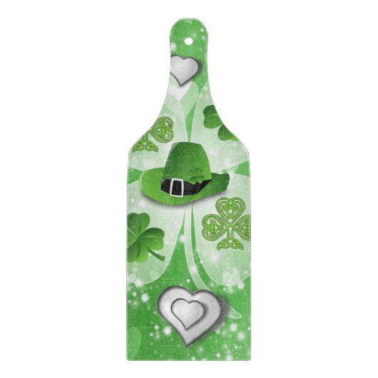 Glass Cutting Board Happy St. Patrick's Day Schneidebrett (Vorderseite)