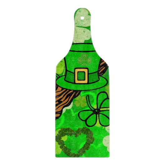 Glass Cutting Board Happy St. Patrick's Day Schneidebrett (Vorderseite)