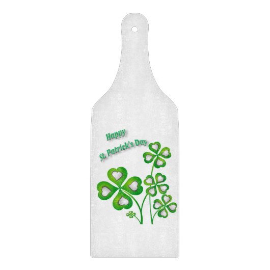 Glass Cutting Board Happy St. Patrick's Day Schneidebrett (Vorderseite)
