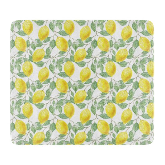 Glass Cutting Board Lemons Schneidebrett (Vorderseite)