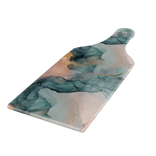 Glass Cutting Board - Marble Effect Pattern Schneidebrett (Ecke)
