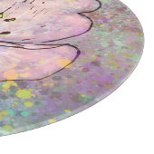 Glass Cutting Board mit Paint Spritzer & Blume Schneidebrett (Ecke)