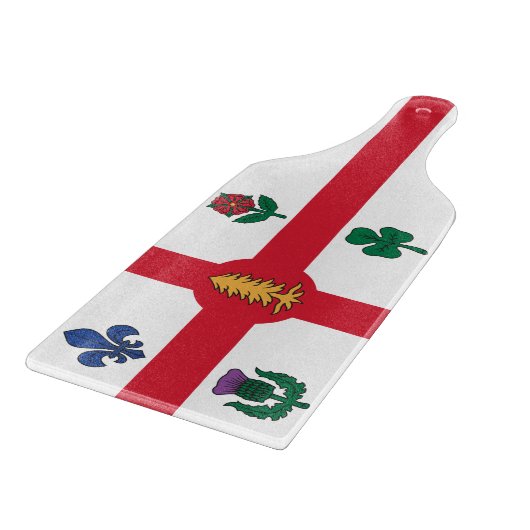 Glass cutting board paddle with flag Montreal Schneidebrett (Ecke)