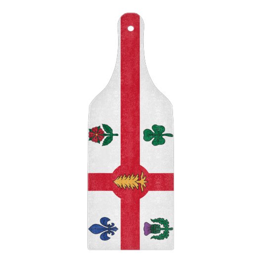 Glass cutting board paddle with flag Montreal Schneidebrett (Vorderseite)