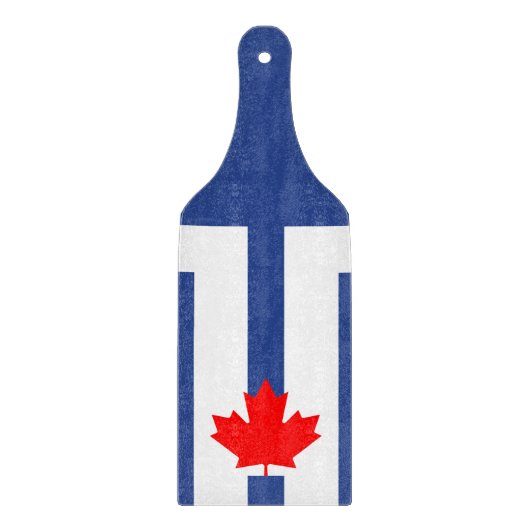 Glass cutting board paddle with flag of Toronto Schneidebrett (Vorderseite)