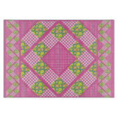 Glass Cutting Board: Pink Primroses Polkas Gingham Schneidebrett (Vorderseite)