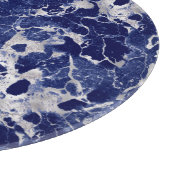 Glass Cutting Board Round - Blue & Silver Marble  Schneidebrett (Ecke)