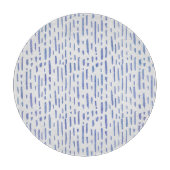 Glass Cutting Board Round - Blue Stripe Pattern Schneidebrett (Vorderseite)