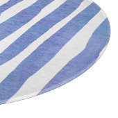 Glass Cutting Board Round - Blue Stripe Pattern Schneidebrett (Ecke)