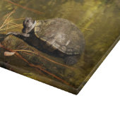 Glass Cutting Board - Schildkröte im Teich Schneidebrett (Ecke)