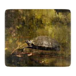 Glass Cutting Board - Schildkröte im Teich Schneidebrett
