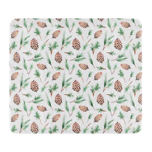 Glass Cutting Board - Winter Pattern Schneidebrett (Vorderseite)