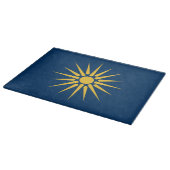 Glass cutting board with Flag of Macedonia, Greece Schneidebrett (Ecke)