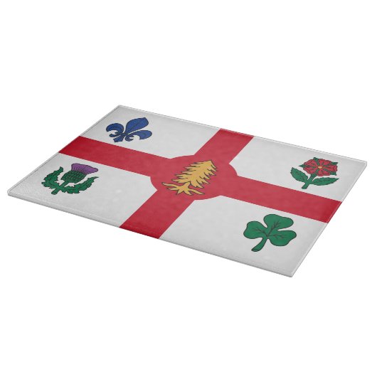 Glass cutting board with Flag of Montreal Schneidebrett (Ecke)