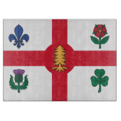 Glass cutting board with Flag of Montreal Schneidebrett (Vorderseite)