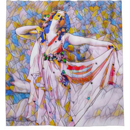 Glass Dancer in fließendem Kleid Duschvorhang