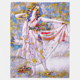 Glass Dancer in fließendem Kleid Fleecedecke