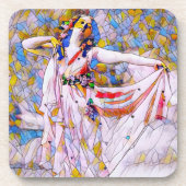 Glass Dancer in fließendem Kleid Getränkeuntersetzer (Vorderseite)