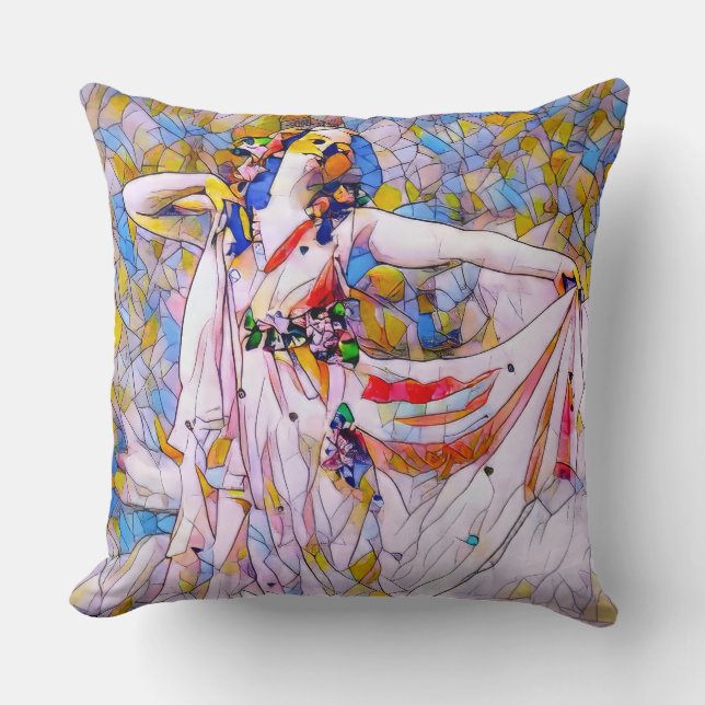 Glass Dancer in fließendem Kleid Kissen (Vorderseite)