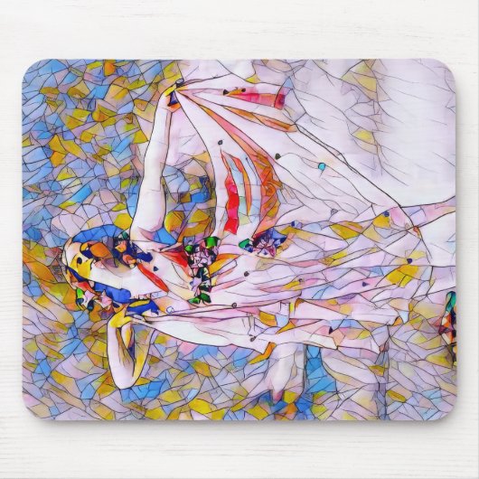Glass Dancer in fließendem Kleid Mousepad (Vorne)
