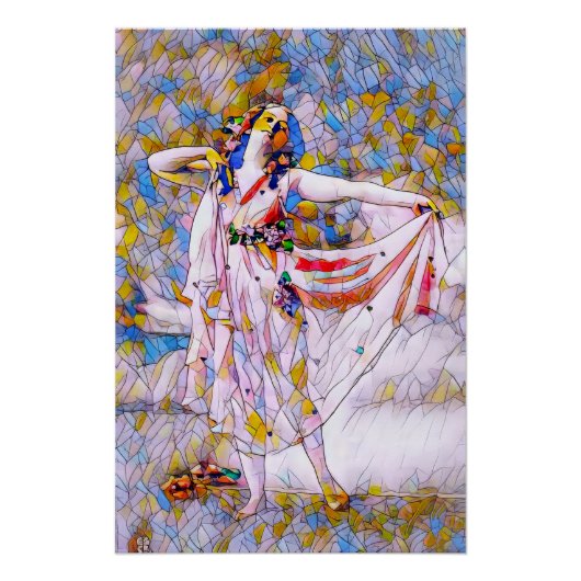 Glass Dancer in fließendem Kleid Poster (Vorderseite)