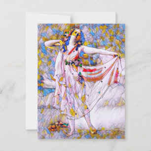 Glass Dancer in fließendem Kleid Postkarte