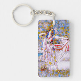 Glass Dancer in fließendem Kleid Schlüsselanhänger