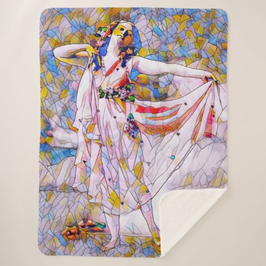 Glass Dancer in fließendem Kleid Sherpadecke (Vorderseite)